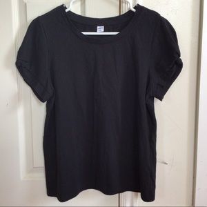 Black T-shirt with Knot on Sleeve detail